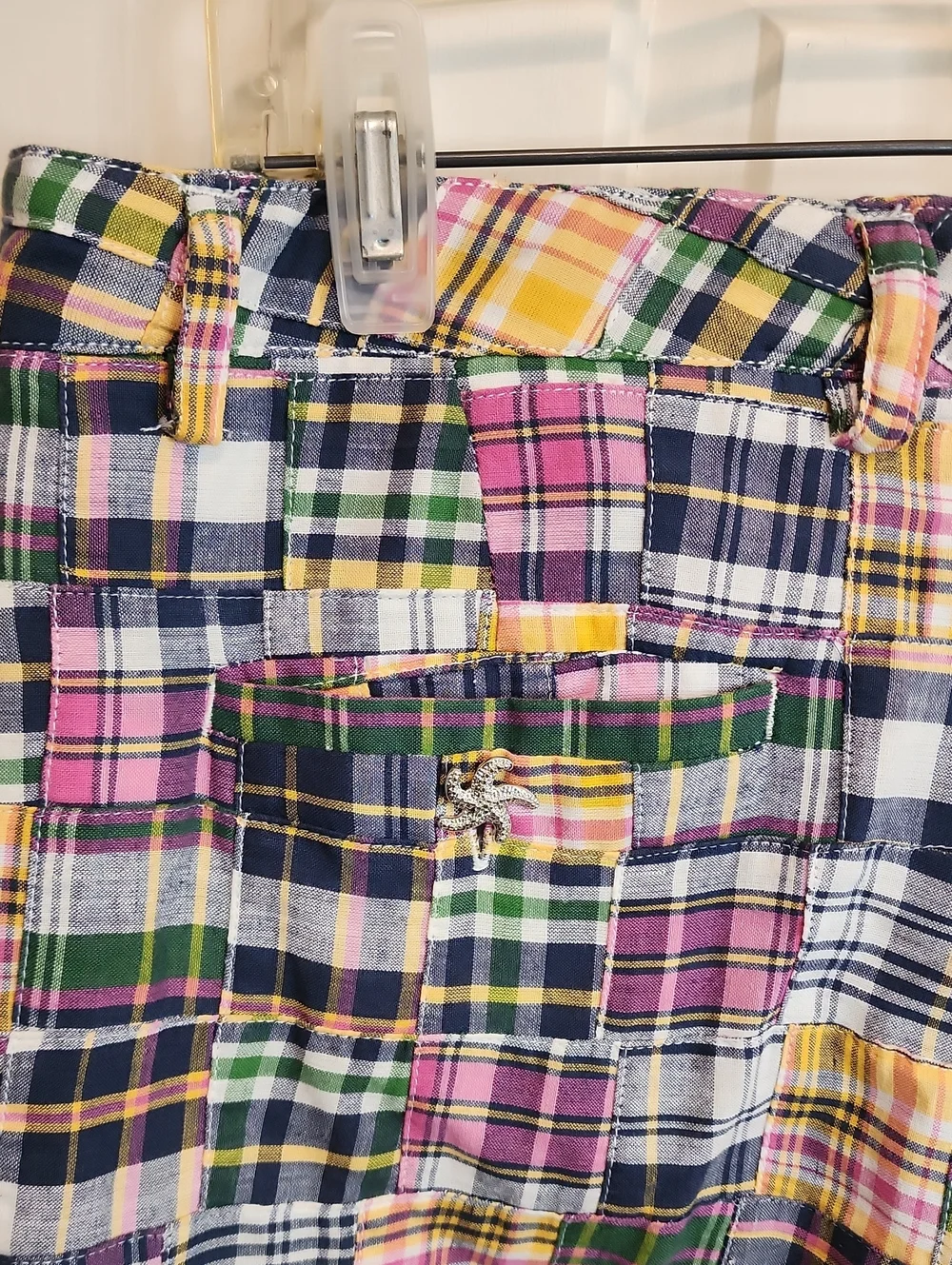 Tailor New York Madras Quilt Plaid Golf, Any Occcasion Pants, Pink, Green, Navy - Picture 6 of 12